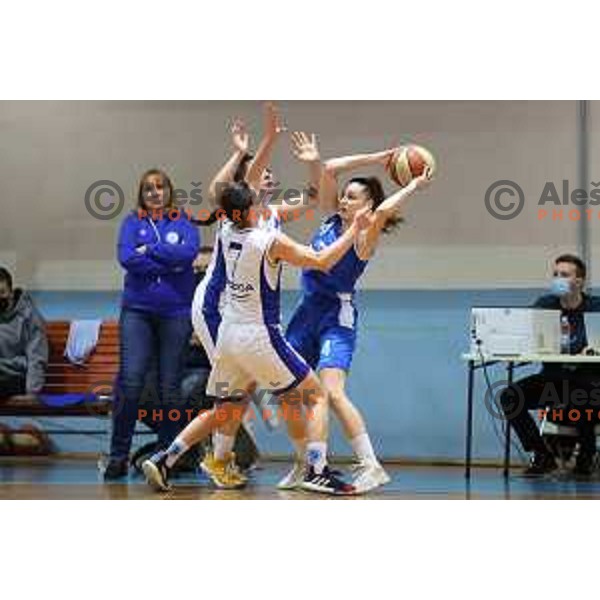 Rebeka Abramovic in action during 1.SKL Women basketball match between Jezica and Triglav in Ljubljana, Slovenia on January 6, 2021