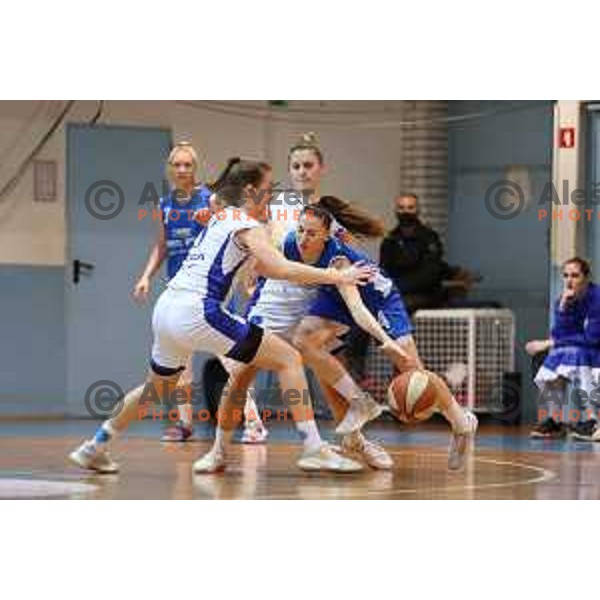 Rebeka Abramovic in action during 1.SKL Women basketball match between Jezica and Triglav in Ljubljana, Slovenia on January 6, 2021