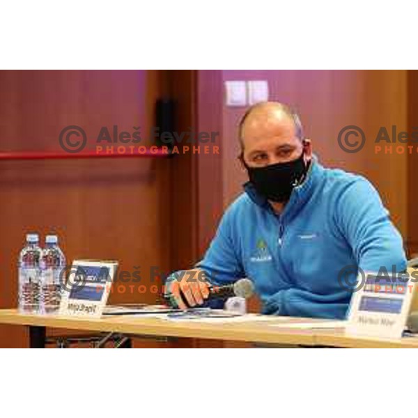 Mitja Dragsic at Team captains meeting and draw of starting numbers for AUDI FIS Alpine Ski World Cup Giant Slalom for 57.Golden Fox -Zlata Lisica in Kranjska gora, Slovenia on January 15, 2021