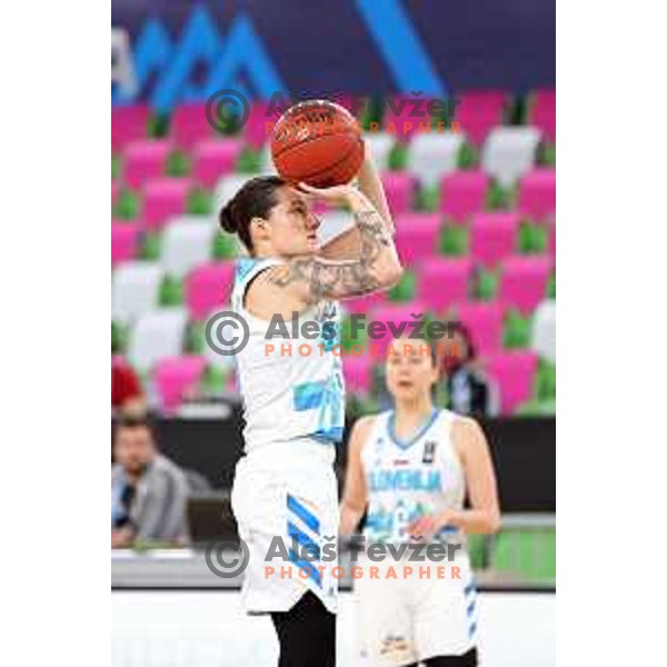 Nika Baric of Slovenia in action during FIBA Women’s EuroBasket Qualifiers match between Slovenia and Bulgaria in Stozice, Ljubljana, Slovenia on February 4, 2021