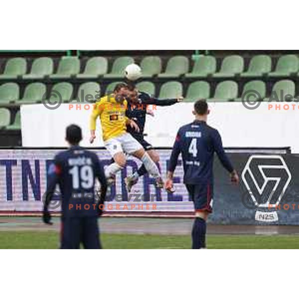 Vanja Drkusic in action during Prva Liga Telekom Slovenije 2020-2021 football match between Bravo and Gorica in Ljubljana on February 10, 2021