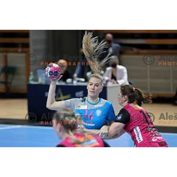 Laura Cerovak in action during EHF Champions League Women 2020-2021 handball match between Krim Mercator (SLO) and Vipers Kristiansand (NOR) in Ljubljana, Slovenia on February 13, 2021
