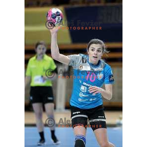 in action during EHF Champions League Women 2020-2021 handball match between Krim Mercator (SLO) and Vipers Kristiansand (NOR) in Ljubljana, Slovenia on February 13, 2021