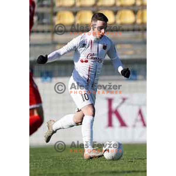 Tom Alen Tolic in action during Prva Liga Telekom Slovenije 2020-2021 football match between Tabor and Aluminij in Sezana on February 14, 2021