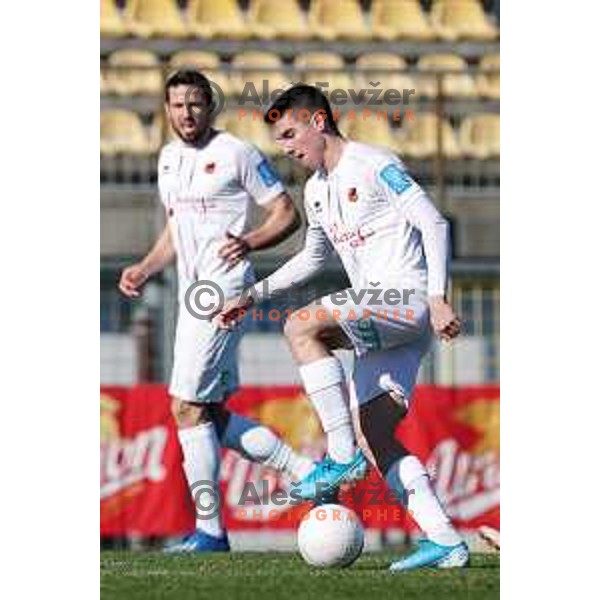 Leon Sever in action during Prva Liga Telekom Slovenije 2020-2021 football match between Tabor and Aluminij in Sezana on February 14, 2021