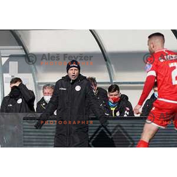 Oskar Drobne during Prva Liga Telekom Slovenije 2020-2021 football match between Tabor and Aluminij in Sezana on February 14, 2021
