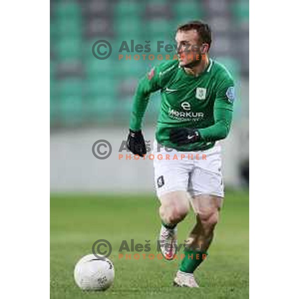 Djordje Ivanovic in action during Prva liga Telekom Slovenije 2020-2021 football match between Olimpija and Mura in SRC Stozice, Ljubljana on February 14, 2021