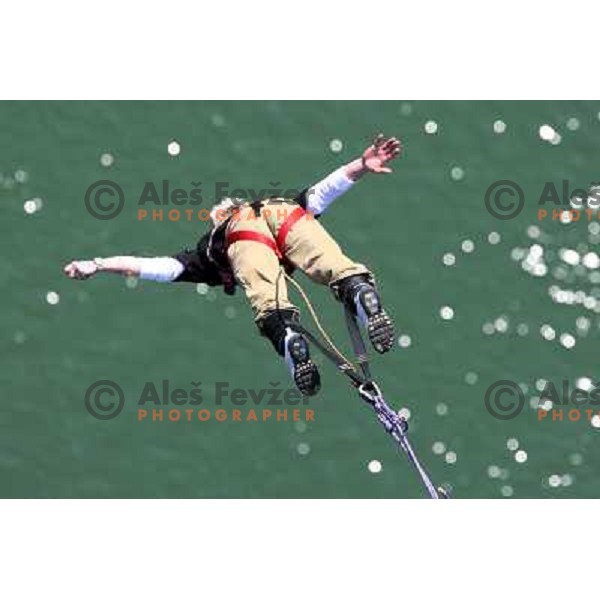 Rene Mlekuz jumps duirng Tobogan day at Bungy jumping from Jautnal Railway Bridge (96 meters) on 30.3.2008.Jauntal, Austria. Photo by Ales Fevzer 