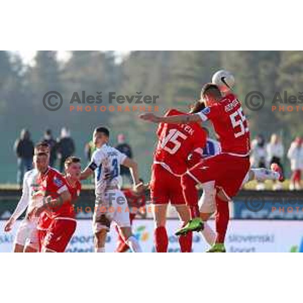 Emir Azemovic in action during Prva Liga Telekom Slovenije 2020-2021 football match between Aluminij and Celje in Kidricevo on February 17, 2021