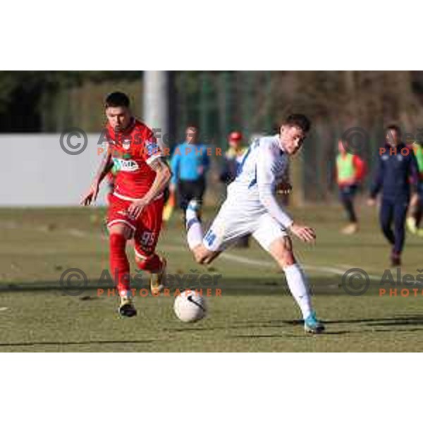 Mico Kuzmanovic in action during Prva Liga Telekom Slovenije 2020-2021 football match between Aluminij and Celje in Kidricevo on February 17, 2021