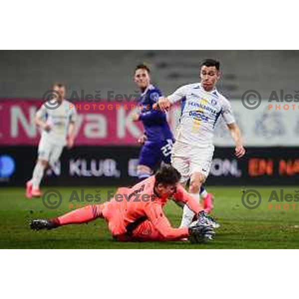 Azbe Jug in action during Prva Liga Telekom Slovenije 2020-2021 football match between Maribor and Celje in Maribor on February 20, 2021