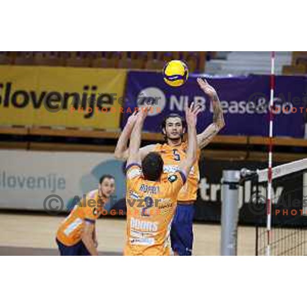 Amir Toukhteh in action during 1.DOL volleyball match between ACH Volley and Merkur Maribor in Ljubljana on February 20, 2021