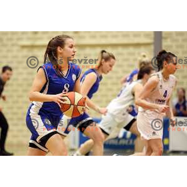 Ema Lapajne in action during 1.SKL basketball match between Triglav and Jezica in Kranj on February 22, 2021