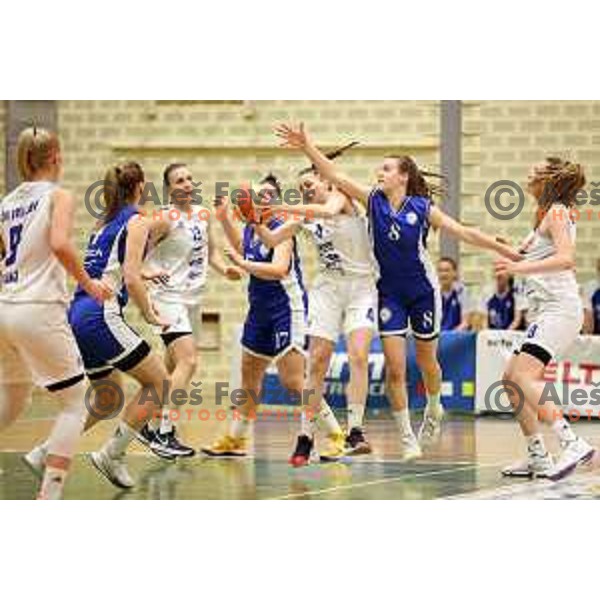 Rebeka Abramovic in action during 1.SKL basketball match between Triglav and Jezica in Kranj on February 22, 2021