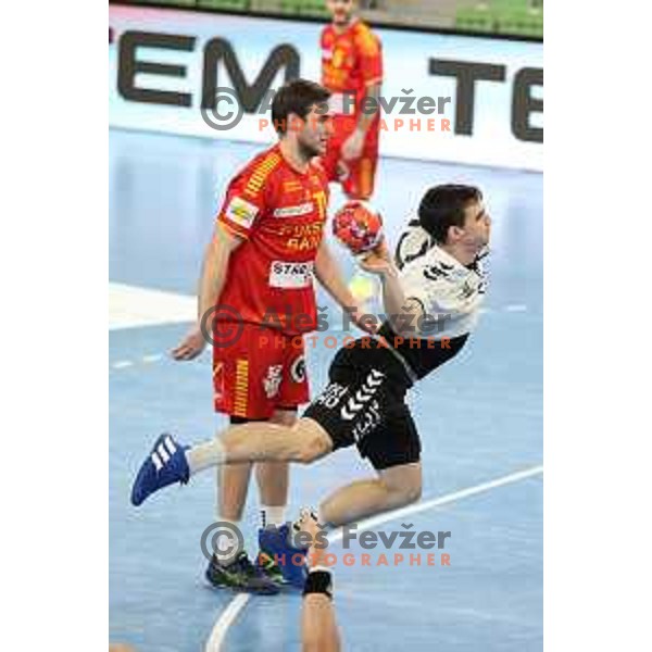 in action during EHF European League Men 2020/21 handball match between Trimo Trebnje and Gudme in Ljubljana, Slovenia on February 23, 2021