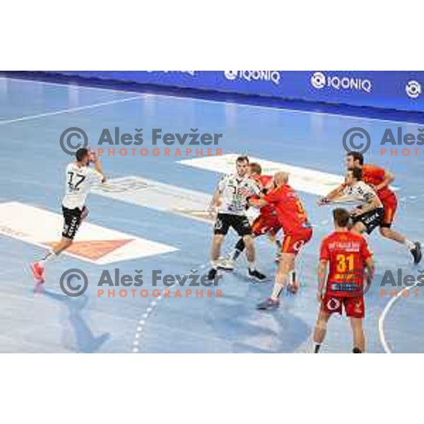 in action during EHF European League Men 2020/21 handball match between Trimo Trebnje and Gudme in Ljubljana, Slovenia on February 23, 2021