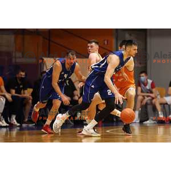 Simo Atanackovic in action during Nova KBM league basketball match between Helios Suns and Terme Olimia Podcetrtek in Domzale on February 26, 2021