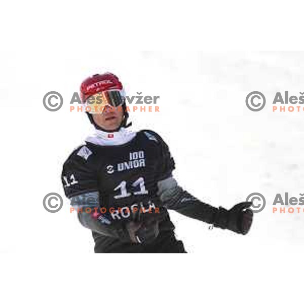 Zan Kosir (SLO), winner of FIS Snowboard World Cup Parallel Giant Slalom at Rogla Ski resort, Slovenia on March 6, 2021