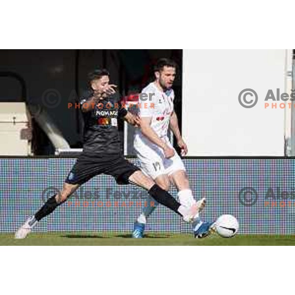 Milan Tucic and Antonio Azinovic in action during Prva Liga Telekom Slovenije 2020-2021 football match between Tabor CB 24 Sezana and Bravo in Sezana on March 7, 2021