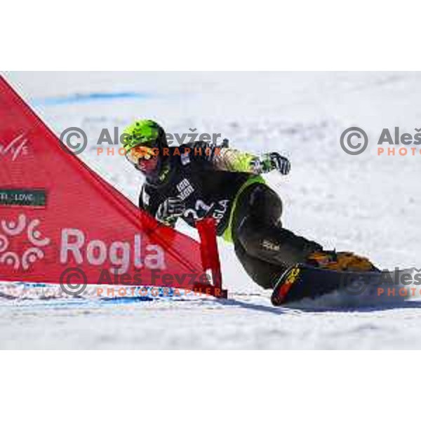 Tim Mastnak (SLO) at FIS Snowboard World Cup Parallel Giant Slalom at Rogla Ski resort, Slovenia on March 6, 2021