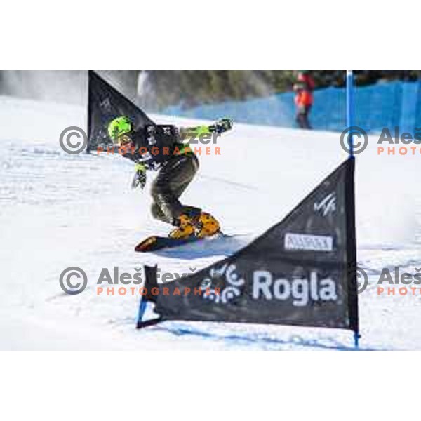 Tim Mastnak (SLO) at FIS Snowboard World Cup Parallel Giant Slalom at Rogla Ski resort, Slovenia on March 6, 2021