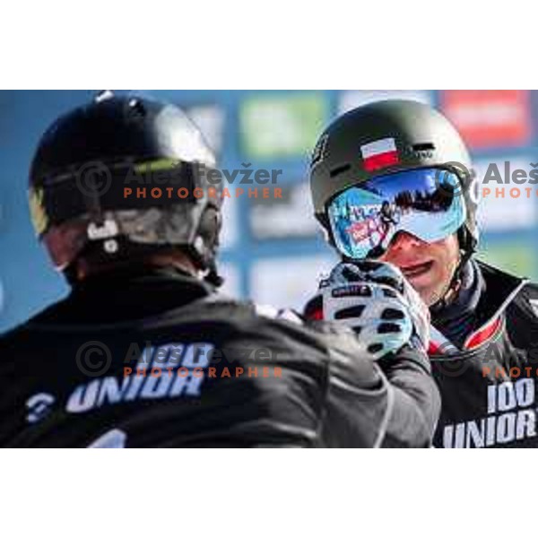 Oskar Kwiatkowski (POL) at FIS Snowboard World Cup Parallel Giant Slalom at Rogla Ski resort, Slovenia on March 6, 2021