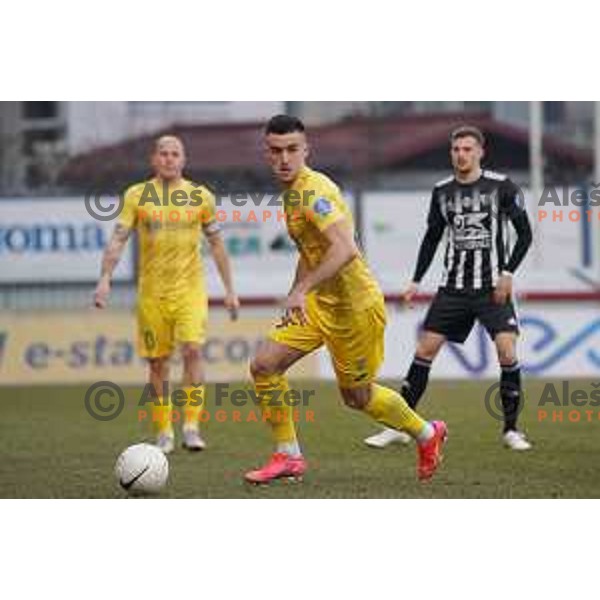 Arnel Jakupovic in action during Prva Liga Telekom Slovenije 2020-2021 football match between Domzale and Mura in Domzale, Slovenia on March 10, 2021