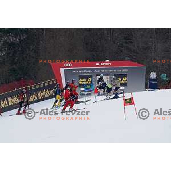 Course inspection before first run of AUDI FIS World Cup Giant Slalom for Vitranc Cup in Kranjska gora, Slovenia on March 13, 2021