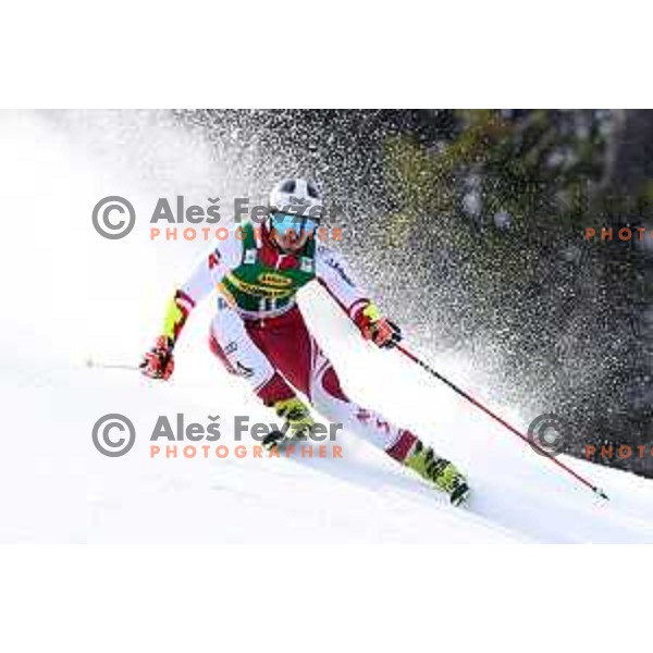racing in the first run of AUDI FIS World Cup Giant Slalom for Vitranc Cup in Kranjska gora, Slovenia on March 13, 2021