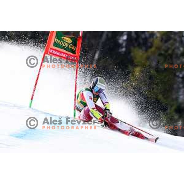 racing in the first run of AUDI FIS World Cup Giant Slalom for Vitranc Cup in Kranjska gora, Slovenia on March 13, 2021
