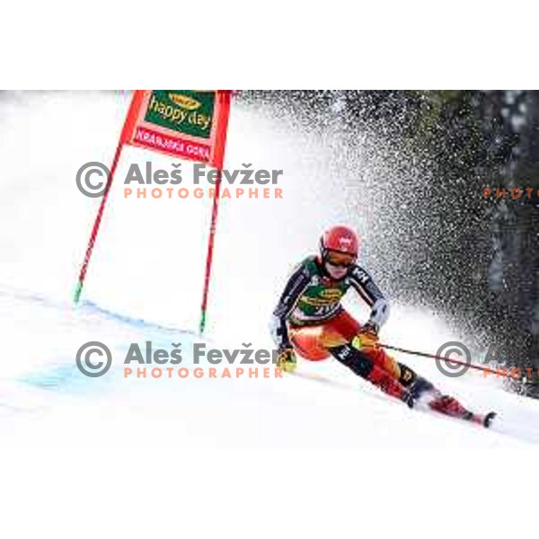 Erik Read racing in the first run of AUDI FIS World Cup Giant Slalom for Vitranc Cup in Kranjska gora, Slovenia on March 13, 2021