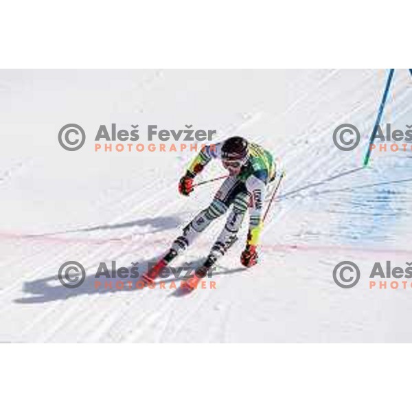 Zan Kranjec in the second run of AUDI FIS World Cup Giant Slalom for Vitranc Cup in Kranjska gora, Slovenia on March 13, 2021