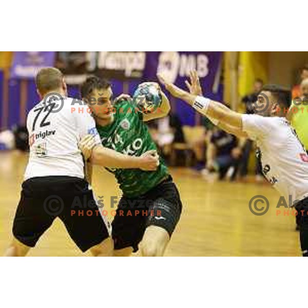 Matic Groselj during 1.NLB league match between Riko Ribnica and Celje Pivovarna Lasko in Ribnica on on March 20, 2021
