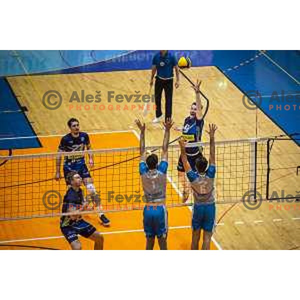 in action during 1.DOL Volleyball league match between Merkur Maribor and Salonit Anhovo in Dvorana Tabor, Maribor, Slovenia on March 20, 2021