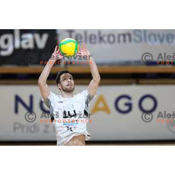 Jan Brulec in action during 1.DOL league match between ACH Volley and Calcit Kamnik in Ljubljana, Slovenia on March 20, 2021
