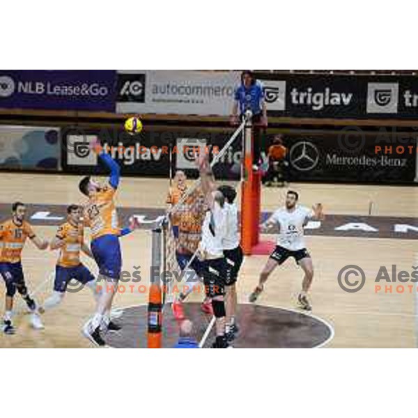 Bozidar Vucicevic in action during 1.DOL league match between ACH Volley and Calcit Kamnik in Ljubljana, Slovenia on March 20, 2021