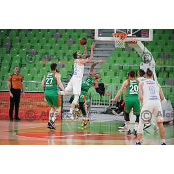 of Cedevita Olimpija in action during ABA league basketball match between Cedevita Olimpija (SLO) and Zadar (CRO) in SRC Stozice, Ljubljana on March 20, 2021