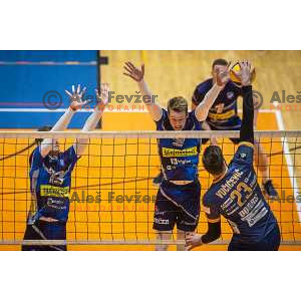 Rok Mozic in action during 1.DOL volleyball match finals between Merkur Maribor and ACH Volley in Dvorana Tabor, Maribor, Slovenia on March 26, 2021