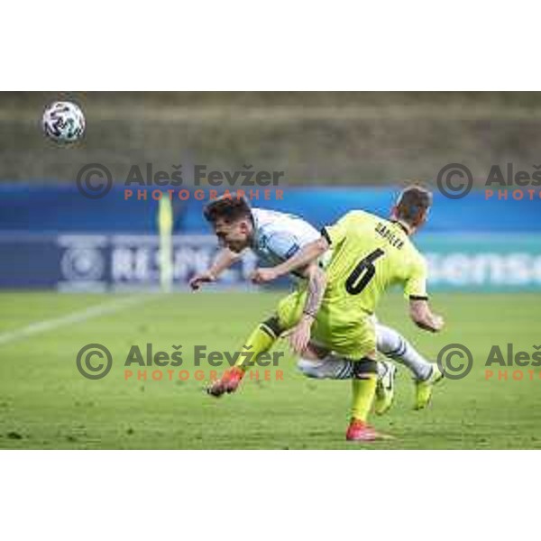 Adam Gnezda Cerin in action during U21 UEFA European Championship 2021 football match between Slovenia and Czech Republic in Arena Z’dezele, Celje, Slovenia on March 27, 2021