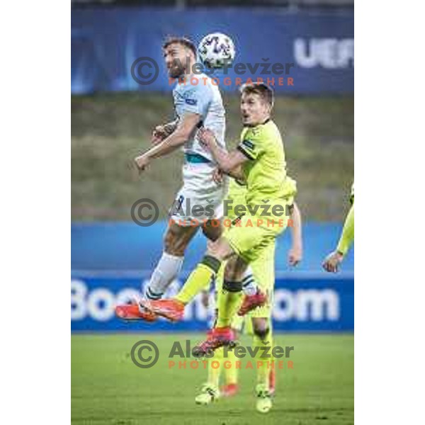 Zan Medved in action during U21 UEFA European Championship 2021 football match between Slovenia and Czech Republic in Arena Z’dezele, Celje, Slovenia on March 27, 2021