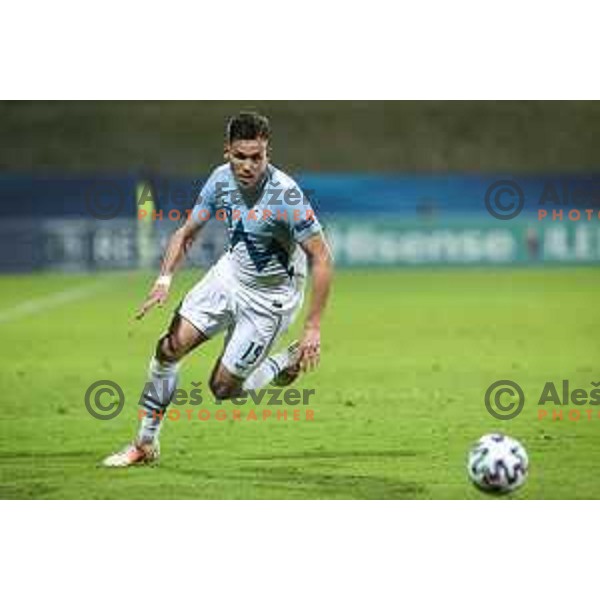 Nik Prelec in action during U21 UEFA European Championship 2021 football match between Slovenia and Czech Republic in Arena Z’dezele, Celje, Slovenia on March 27, 2021