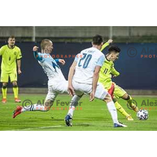 in action during U21 UEFA European Championship 2021 football match between Slovenia and Czech Republic in Arena Z’dezele, Celje, Slovenia on March 27, 2021
