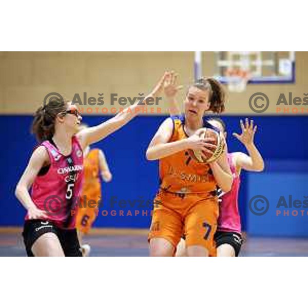 action during 1.SKL women match between Tosama Ledita and Cinkarna Celje in Domzale, Slovenia on March 27, 2021