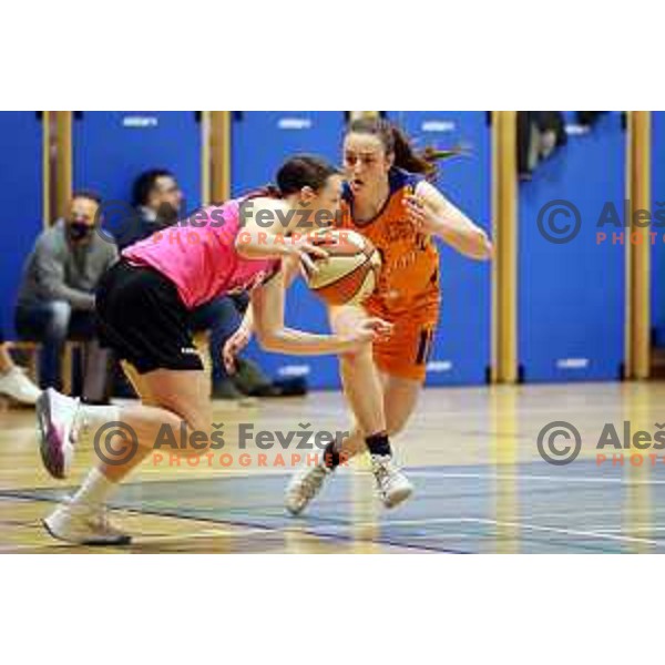 action during 1.SKL women match between Tosama Ledita and Cinkarna Celje in Domzale, Slovenia on March 27, 2021