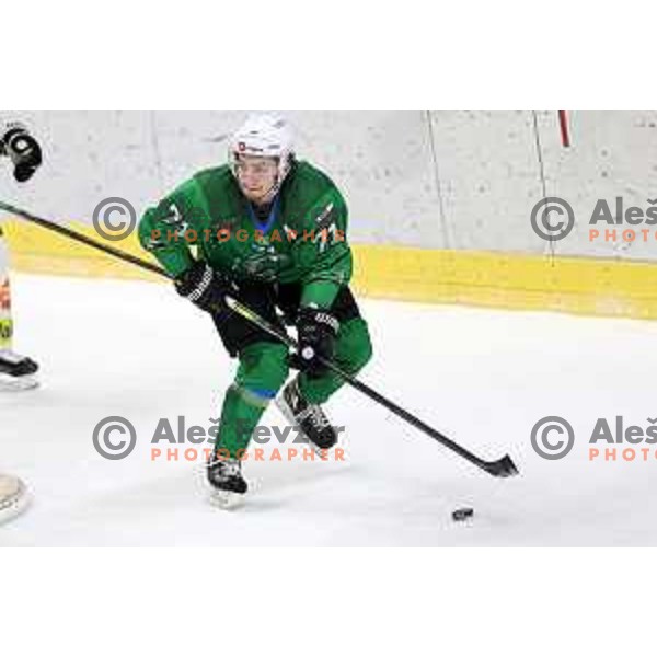 Nejc Brus In action during first match of the semi-final of Alps league between SZ Olimpija and Lustenau in Ljubljana, Slovenia on April 8, 2021