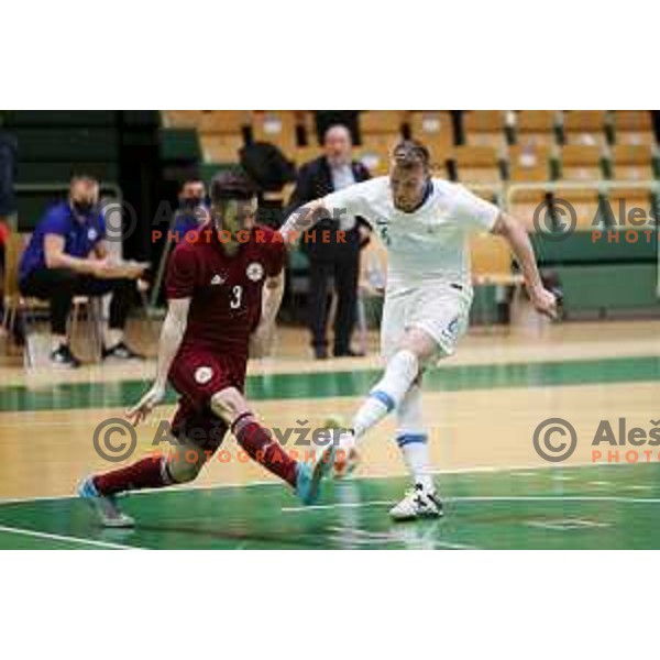 Denis Totoskovic in action during European Qualifiers futsal match between Slovenia and Latvia in Lasko, Slovenia on April 12, 2021