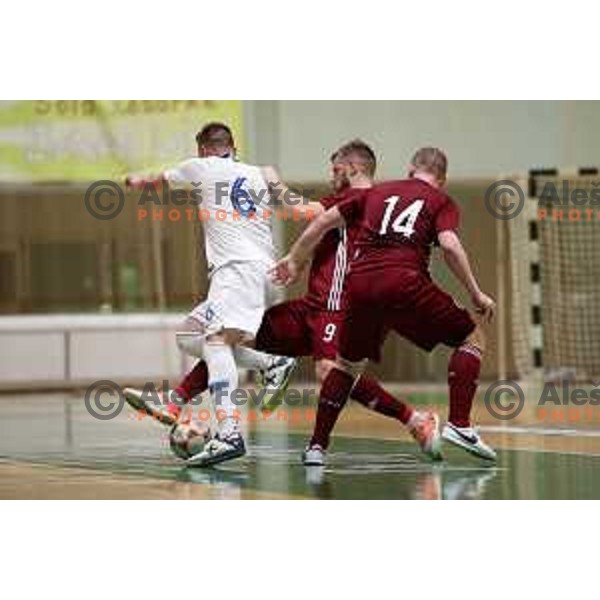 Denis Totoskovic in action during European Qualifiers futsal match between Slovenia and Latvia in Lasko, Slovenia on April 12, 2021