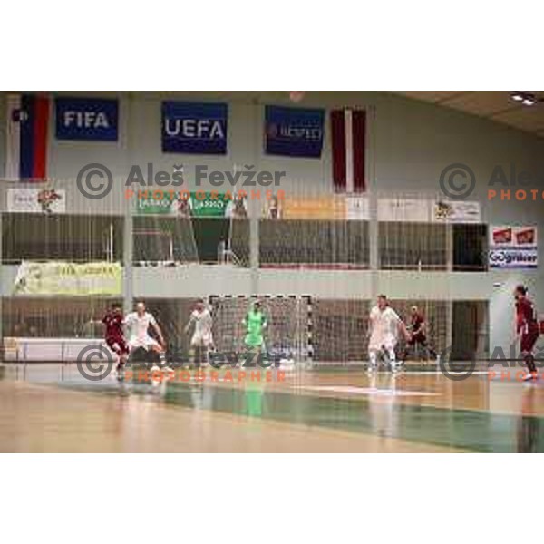 in action during European Qualifiers futsal match between Slovenia and Latvia in Lasko, Slovenia on April 12, 2021