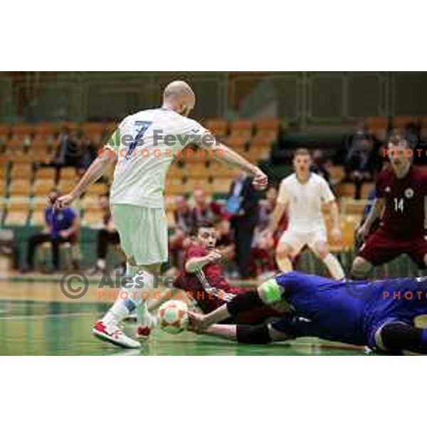 Igor Osredkar in action during European Qualifiers futsal match between Slovenia and Latvia in Lasko, Slovenia on April 12, 2021