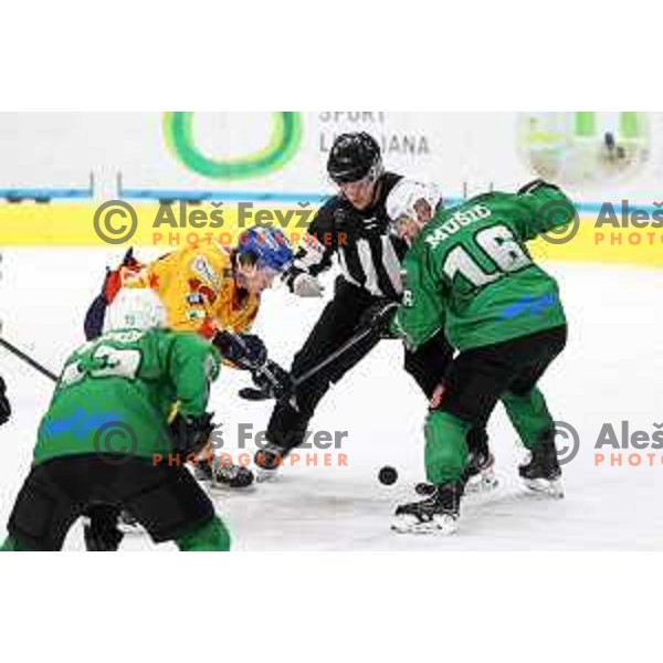 Ales Music in action during the Final of Alps league ice-hockey match between SZ Olimpija and Asiago in Ljubljana, Slovenia on April 20, 2021